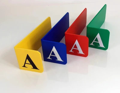 Rozdzielacze biblioteczne alfabetyczne -  PCV "L" - litera 5 cm - POJEDYŃCZE LITERY