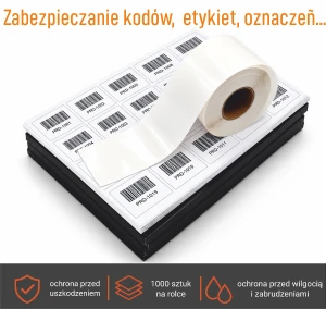 Gotowe naklejki ochronne | 80 x 50 mm | 1000 szt. 