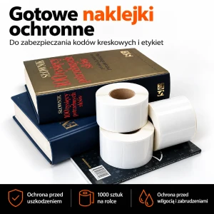 Gotowe naklejki ochronne | 60 x 40 mm | 1000 sztuk